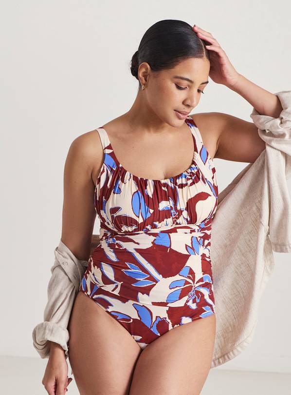 SIMPLY BE Magisculpt Lose Up To An Inch Swimsuit Leaf Print 12